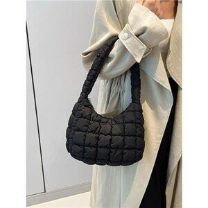 Quilted Ruched Shoulder Bag